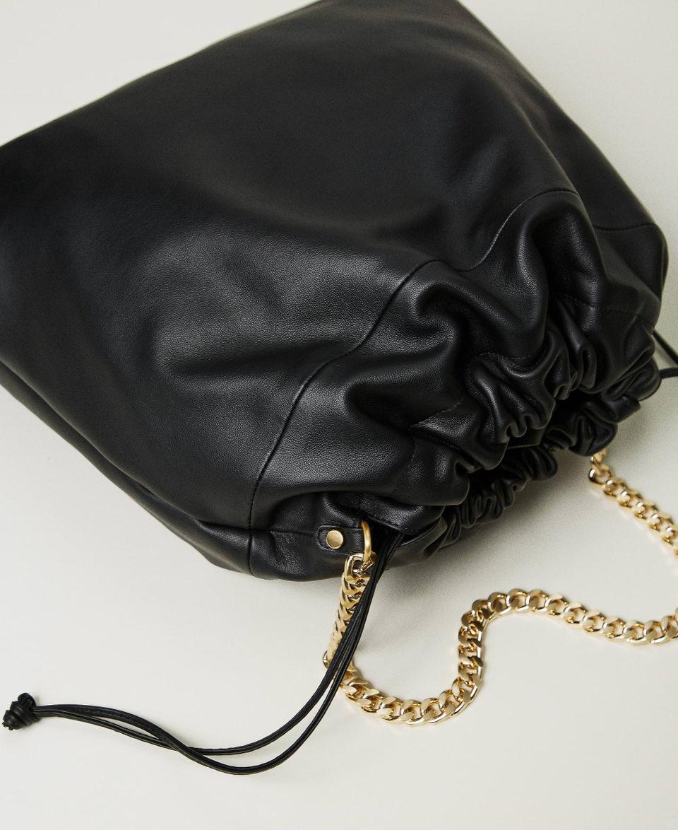 Twin Set Borsa shopper grande in pelle con coulisse Acquista Ora