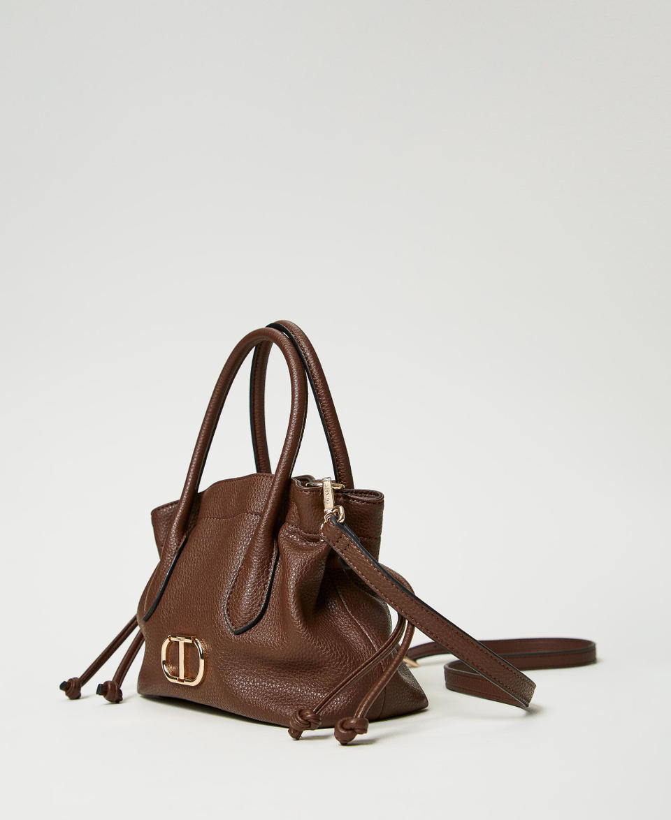 Twin Set Borsa a tracolla con Oval T e coulisse Consegna Veloce