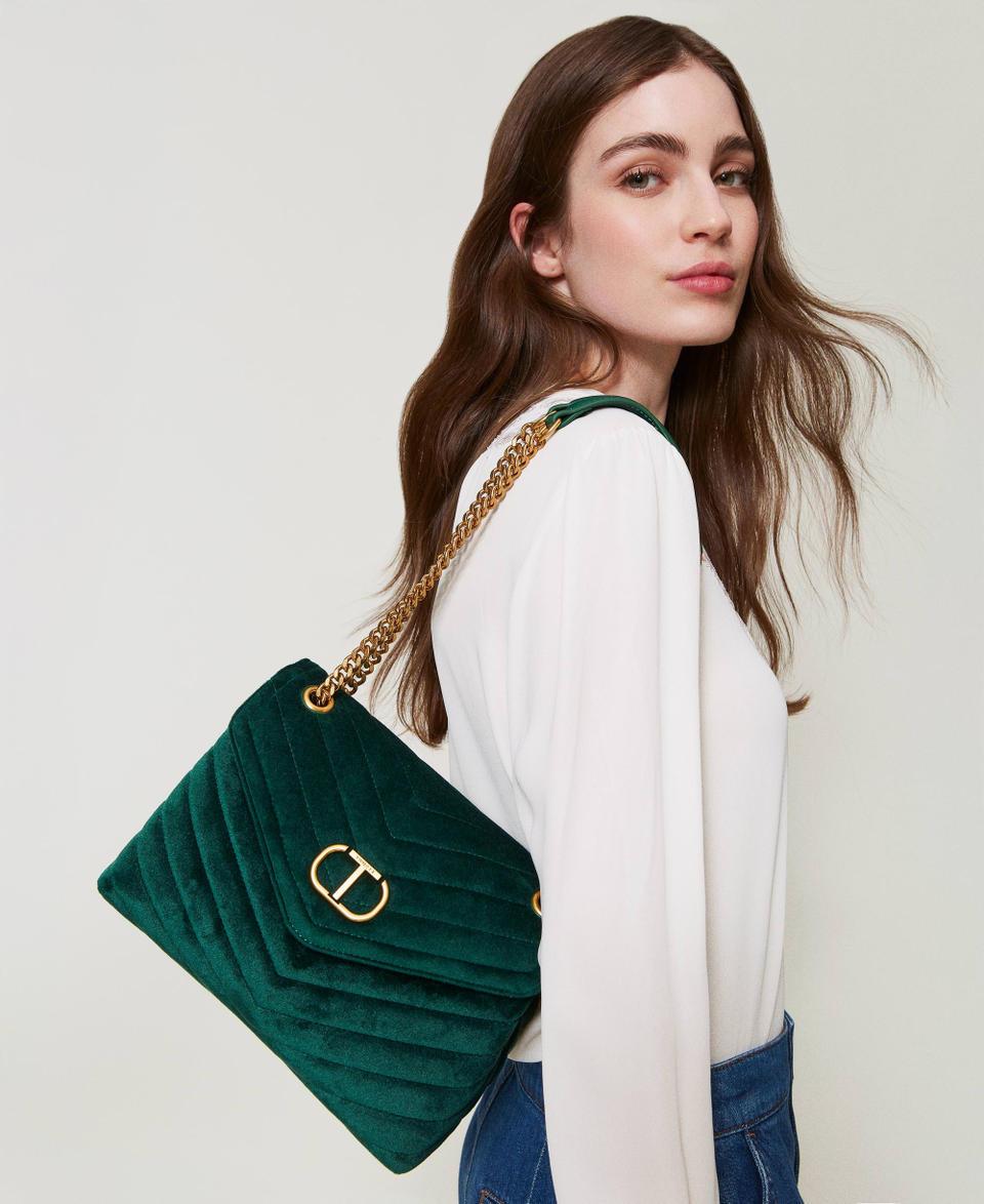 Twin Set Borsa a tracolla 'Dreamy' media in velluto Promozione Limitata