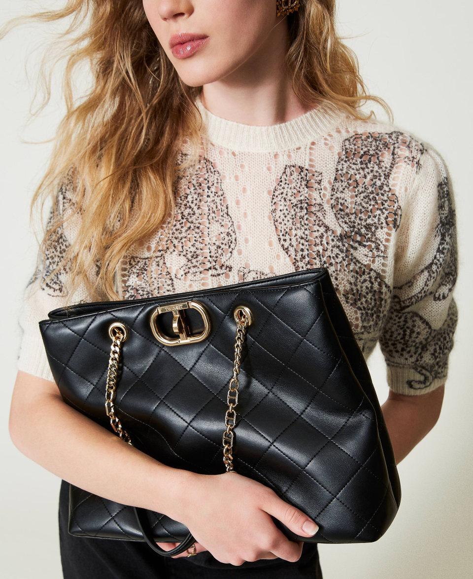 Twin Set Borsa shopper con chiusura Oval T Shopping Online