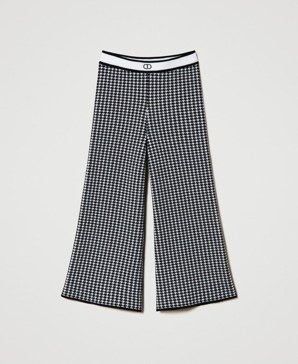 Twin Set Pantaloni in maglia jacquard pied de poule Qualità
