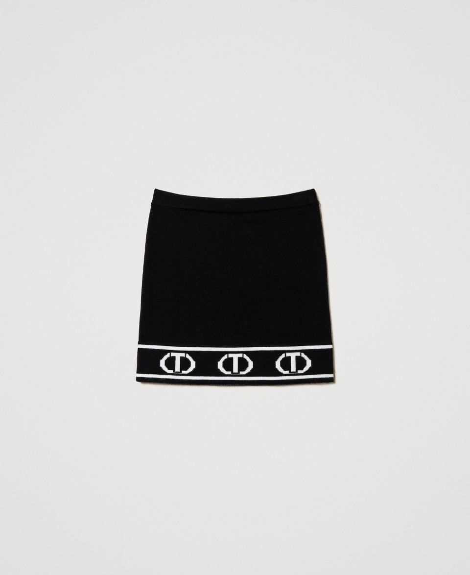 Twin Set Gonna corta in maglia con Oval T jacquard Qualità Garantita