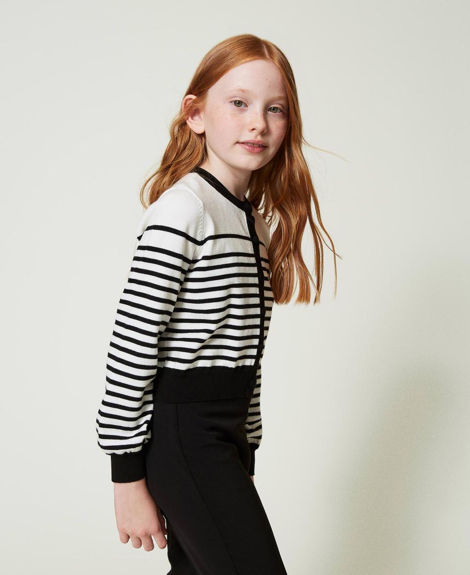 Twin Set Cardigan a righe con logo jacquard Negozi Online