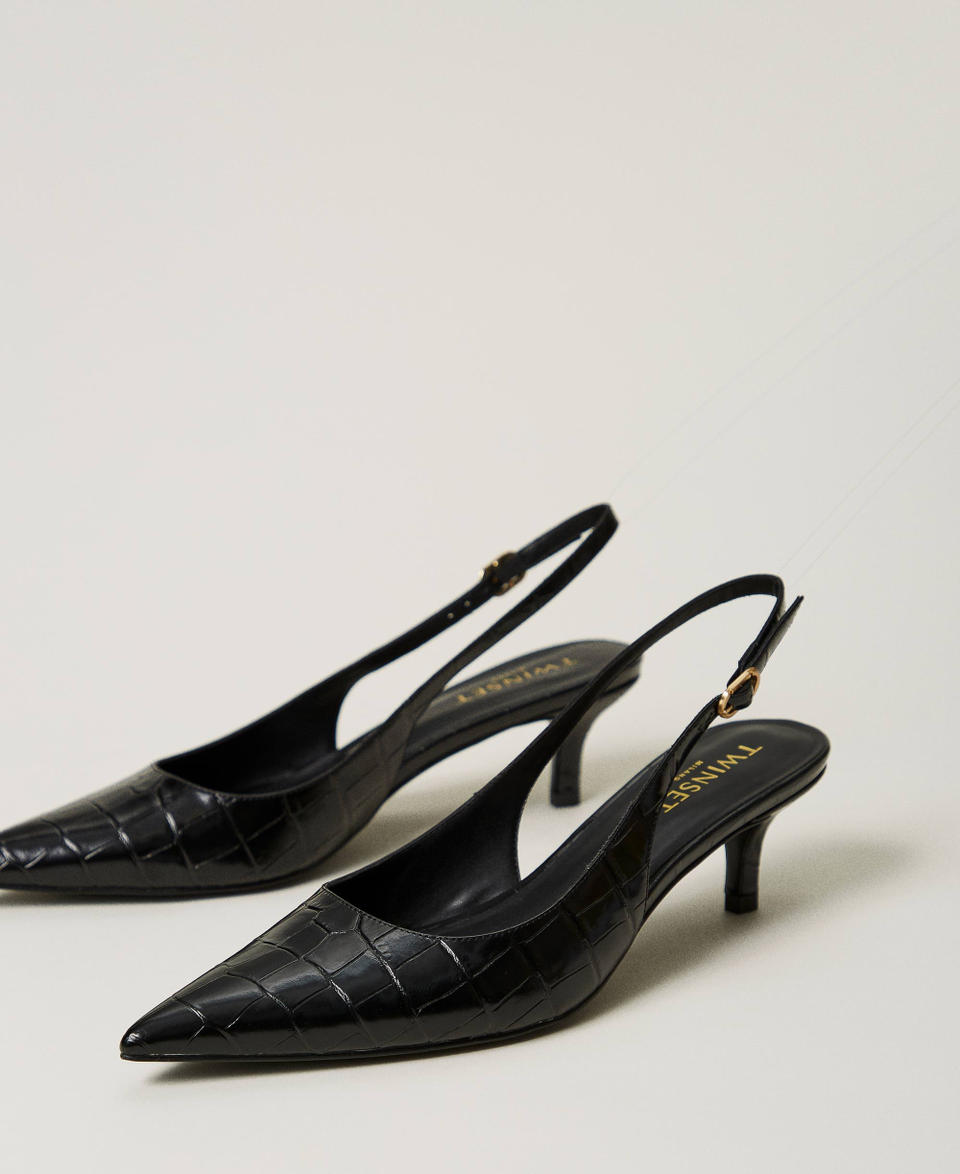 Twin Set Décolleté sling back a stampa cocco Affare Del Giorno