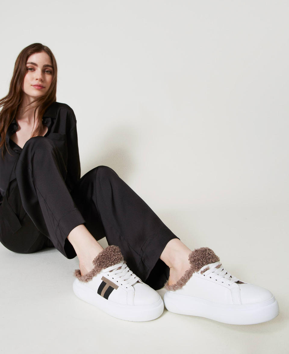 Twin Set Sneakers slide con faux fur Convenienza