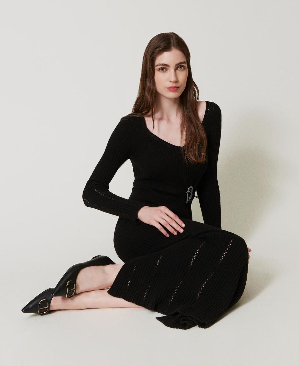 Twin Set Ballerine in pelle con Oval T Vendita