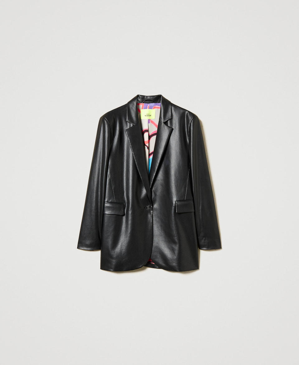 Twin Set Giacca blazer MYFO effetto pelle In Saldo
