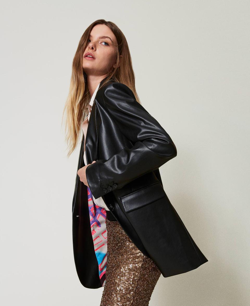 Twin Set Giacca blazer MYFO effetto pelle In Saldo