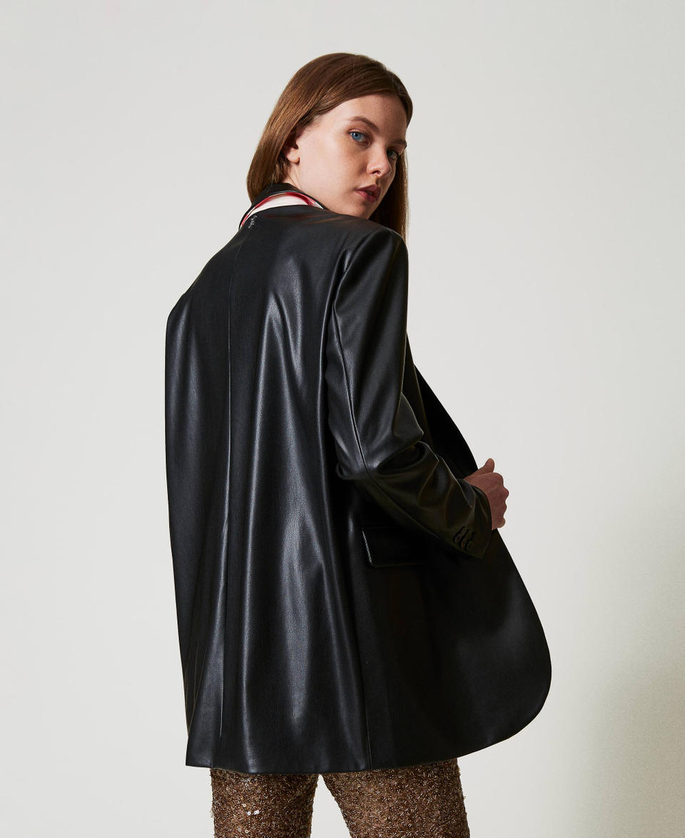 Twin Set Giacca blazer MYFO effetto pelle In Saldo