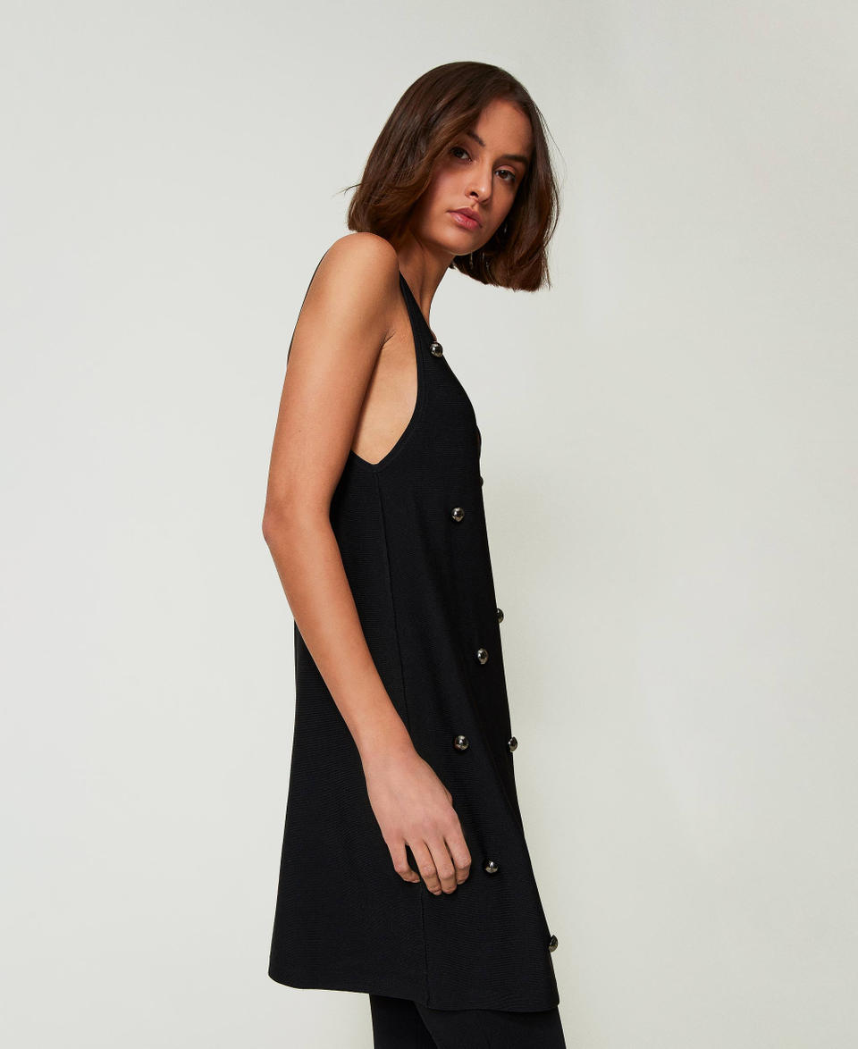 Twin Set Abito corto in maglia con borchie 2025