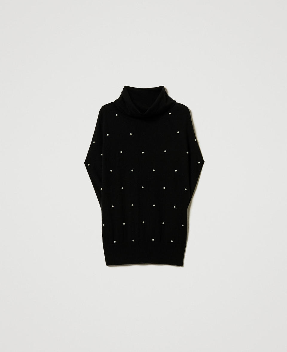 Twin Set Maglia in misto lana con ricamo di perle Nuovo