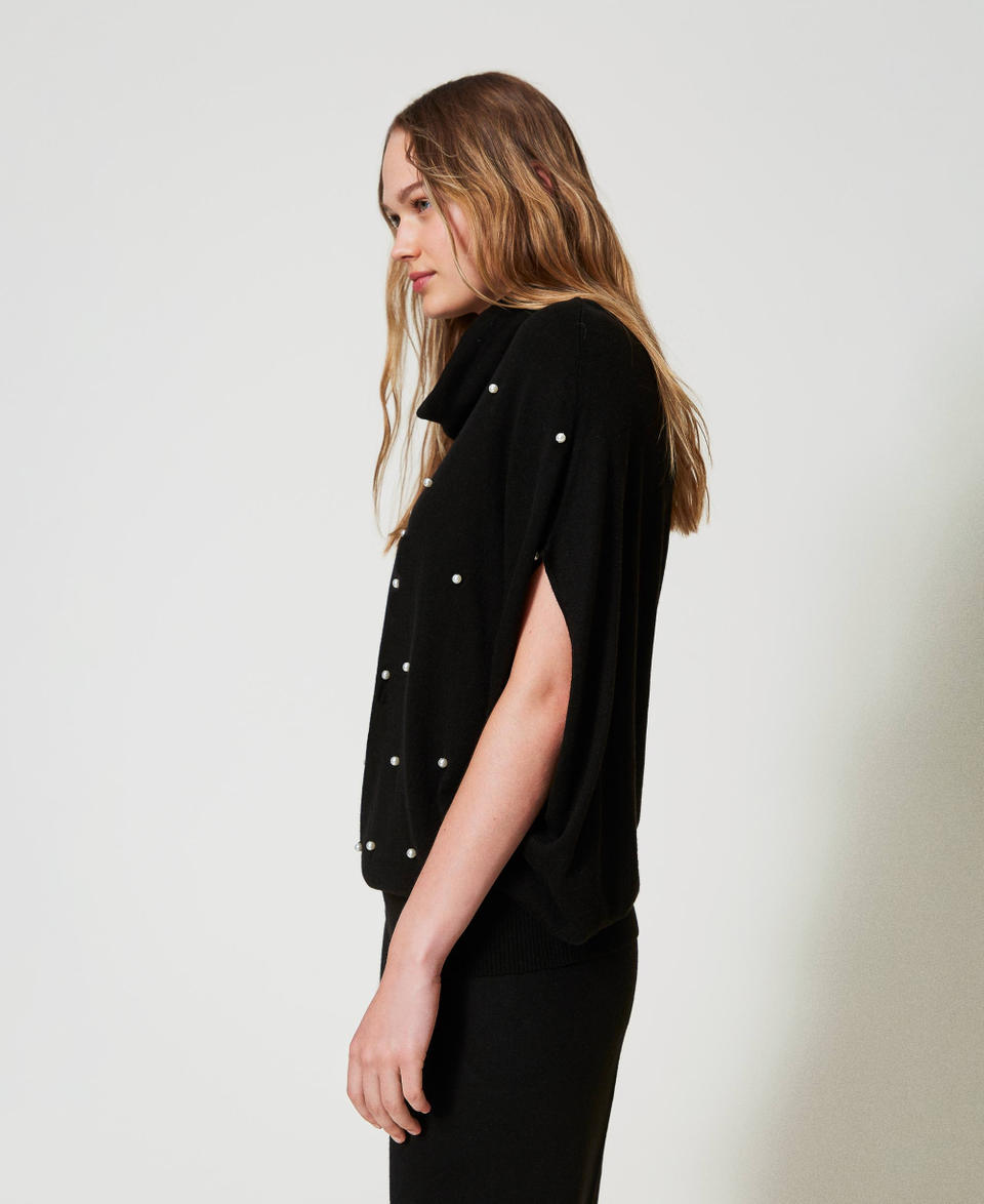 Twin Set Maglia in misto lana con ricamo di perle Nuovo
