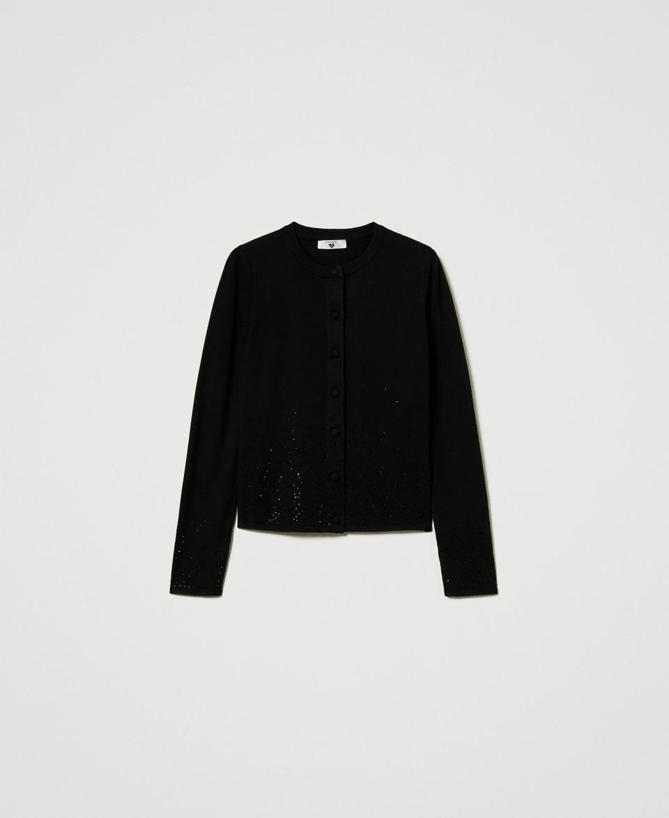 Twin Set Cardigan con strass in dégradé Vendita