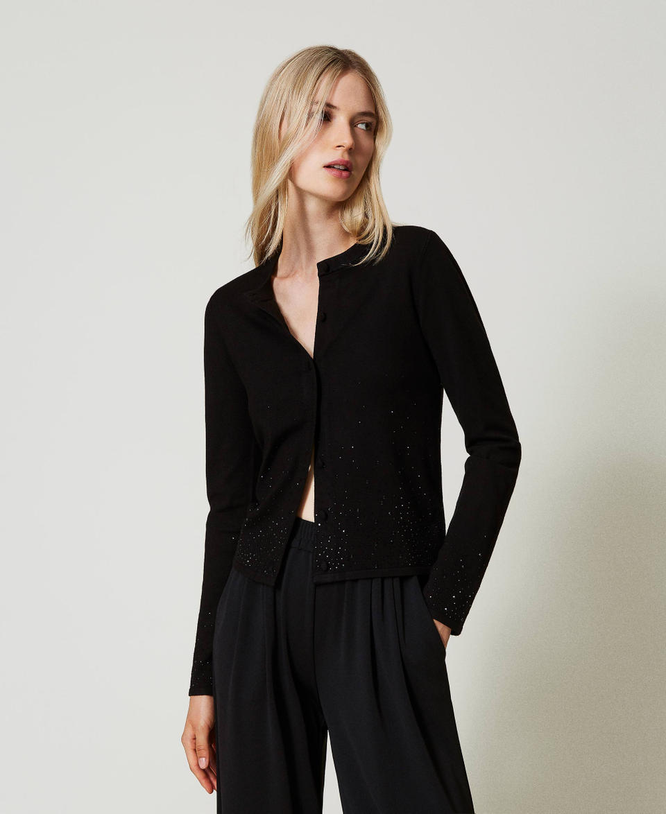 Twin Set Cardigan con strass in dégradé Vendita