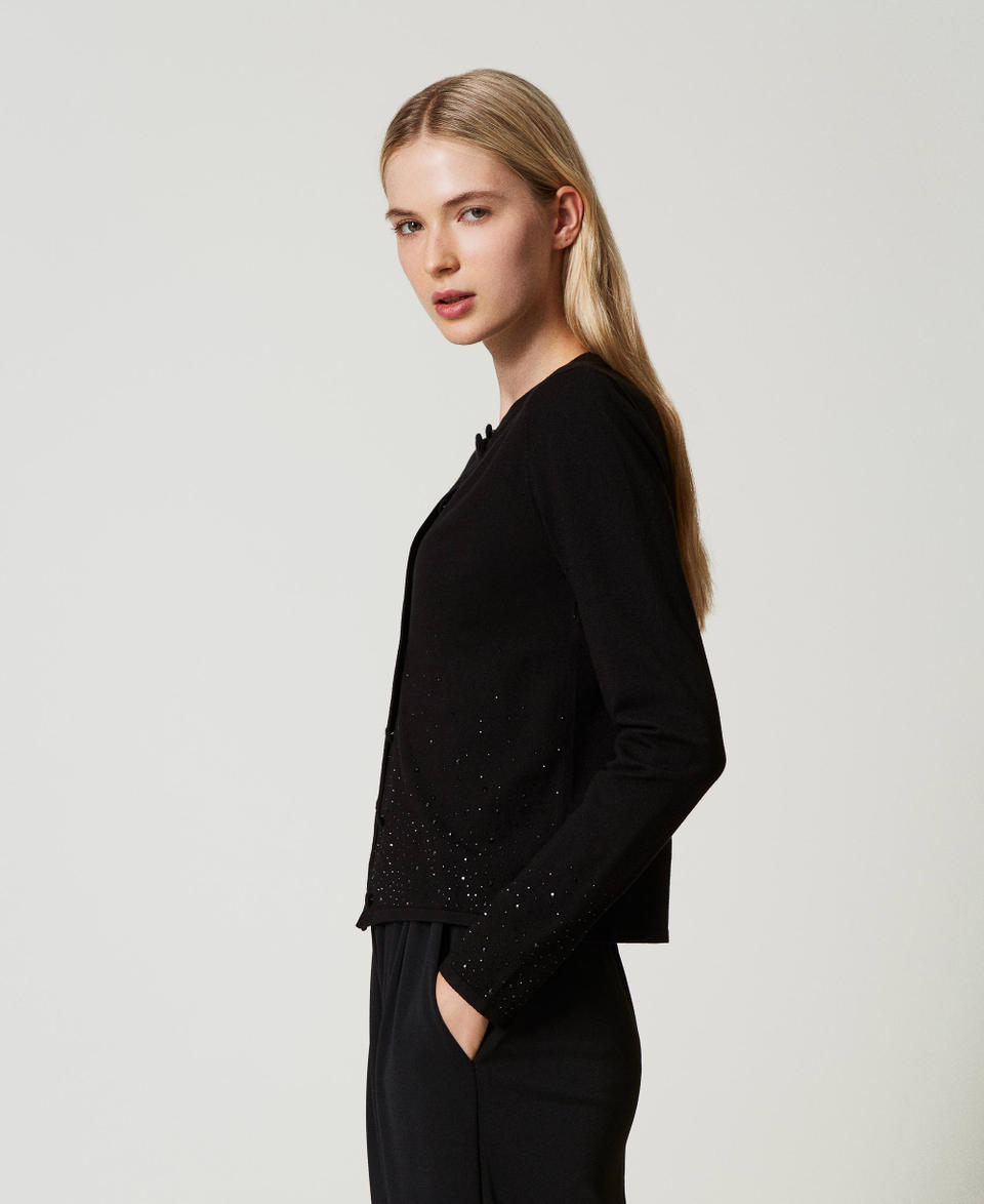 Twin Set Cardigan con strass in dégradé Vendita