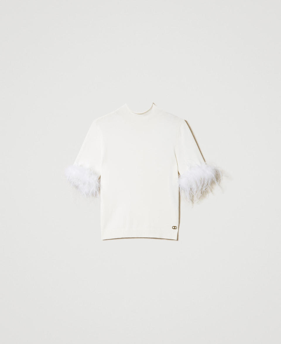 Twin Set Maglia lupetto con piume Soddisfazione Garantita