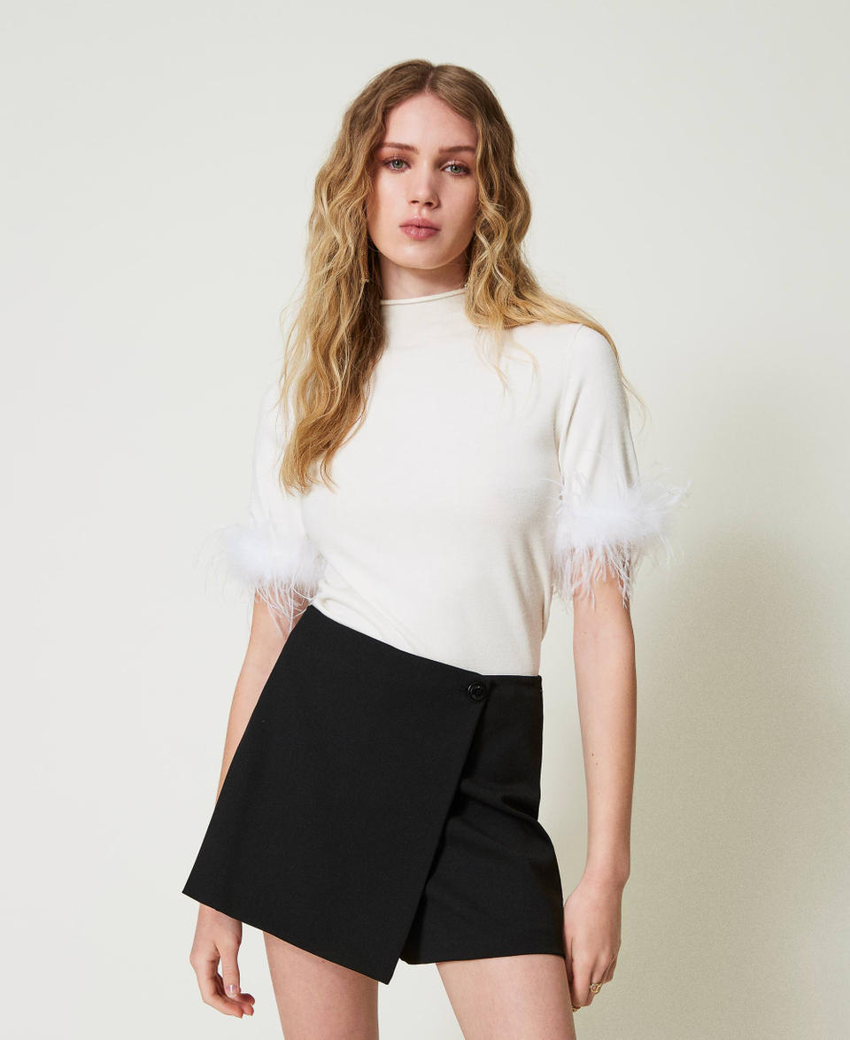 Twin Set Maglia lupetto con piume Soddisfazione Garantita