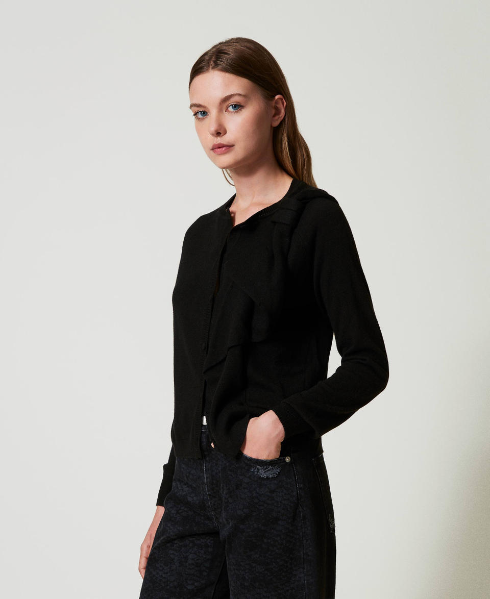 Twin Set Cardigan in misto lana con maxi fiocco Fino Al -60%