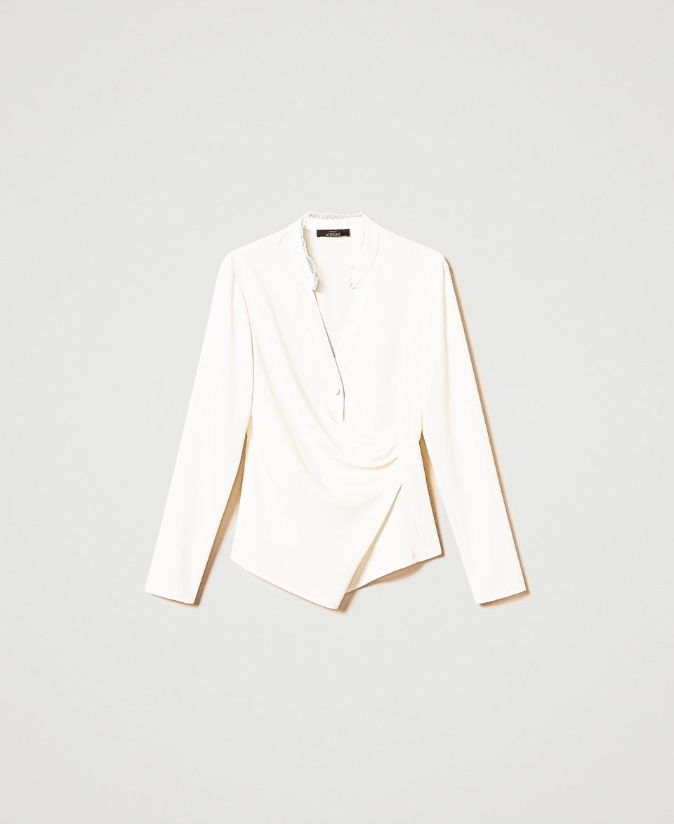 Twin Set Blusa in crêpe de Chine riciclato Shopping Online