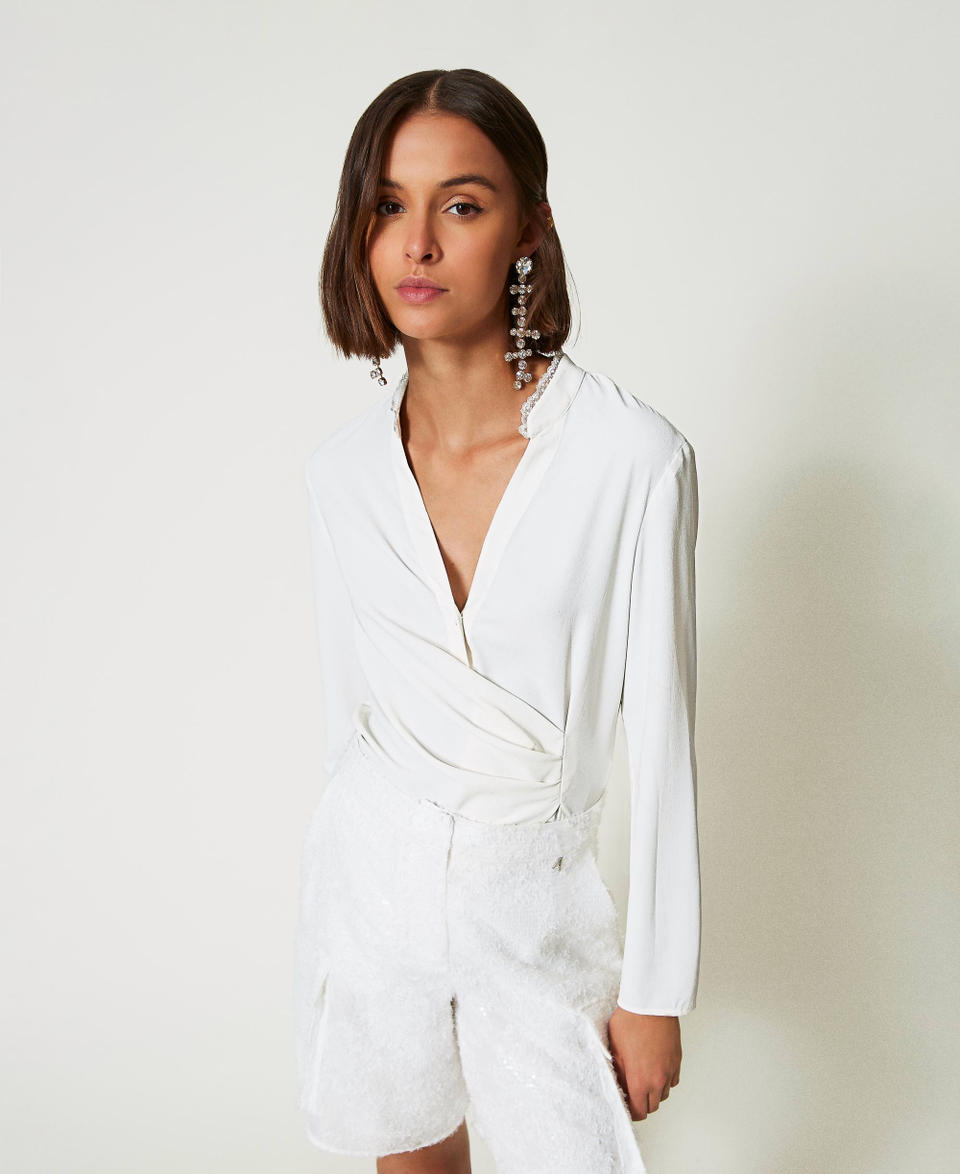 Twin Set Blusa in crêpe de Chine riciclato Shopping Online