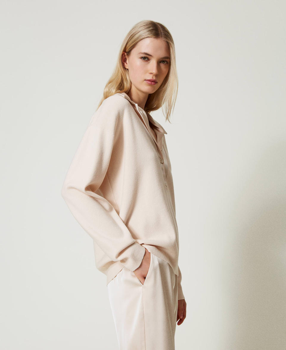 Twin Set Maglia con colletto in raso Prezzo Ridotto