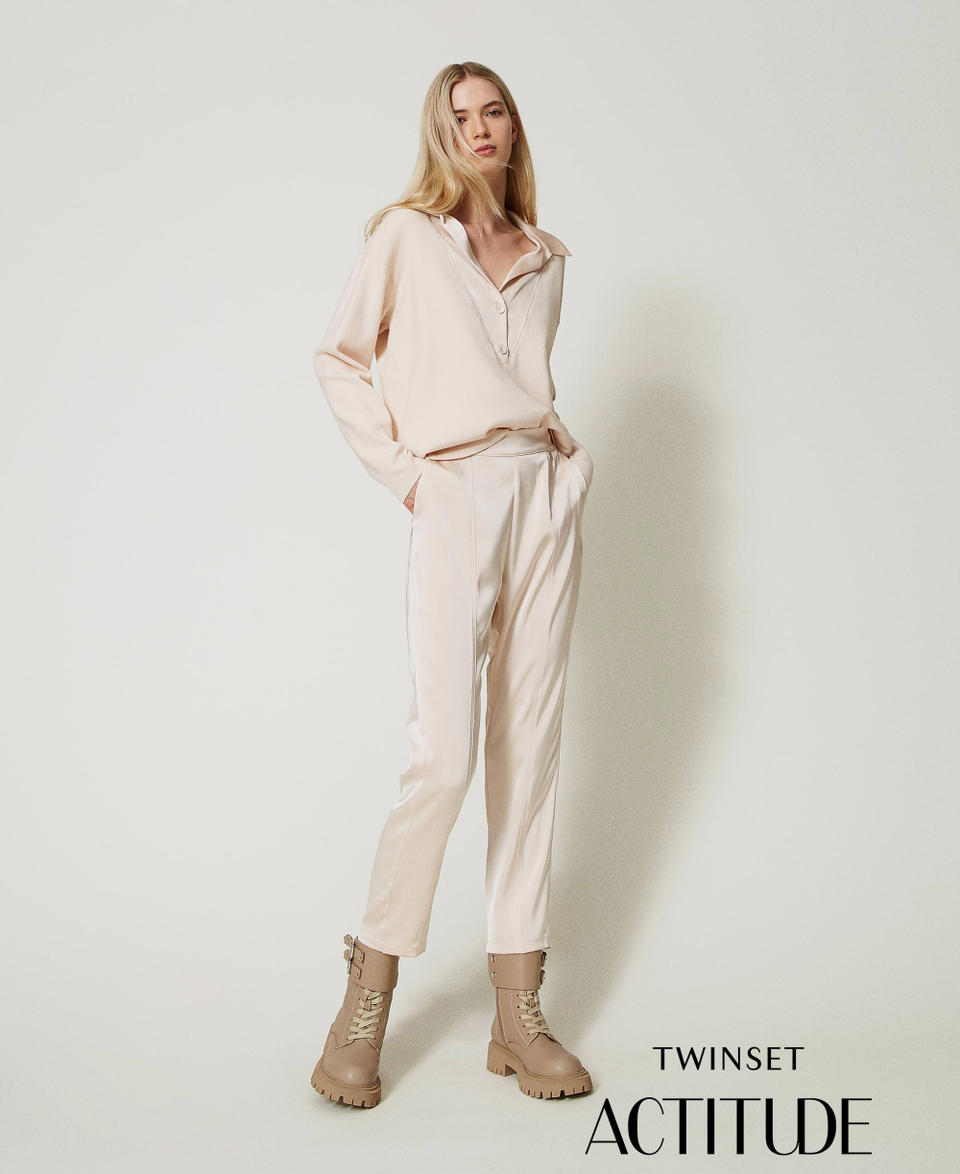 Twin Set Pantaloni a sigaretta in raso
