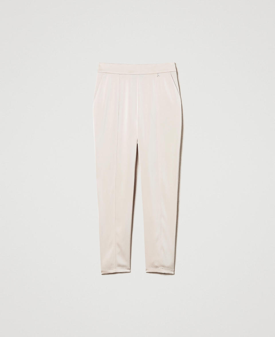 Twin Set Pantaloni a sigaretta in raso Sottocosto