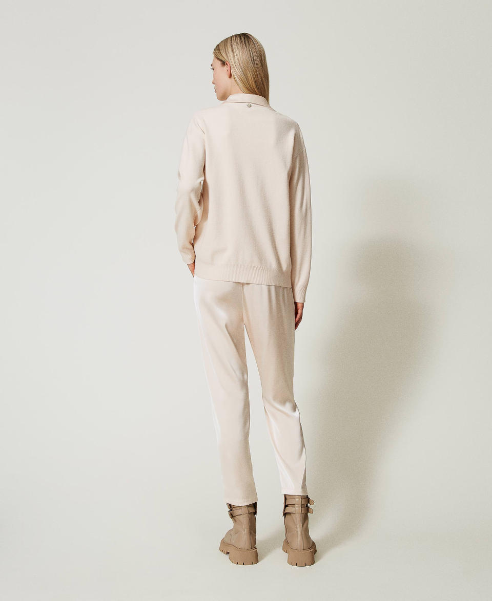 Twin Set Pantaloni a sigaretta in raso Sottocosto