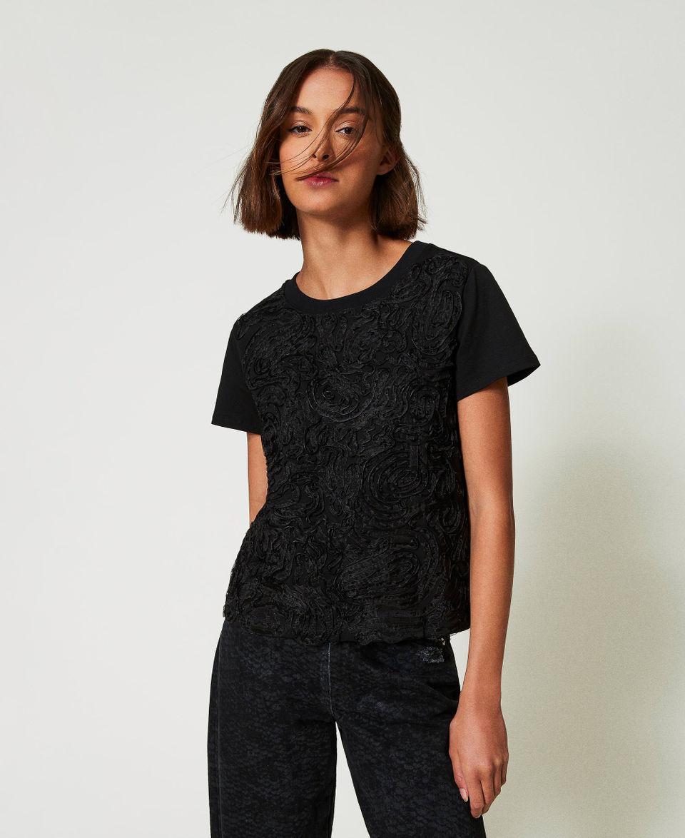 Twin Set T-shirt con ricami in organza Online
