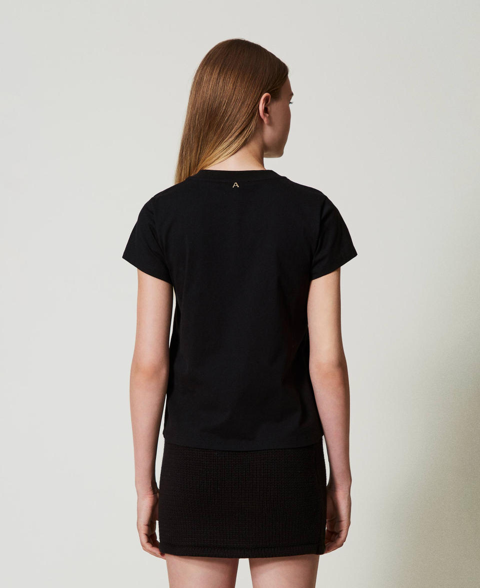 Twin Set T-shirt con logo e strass Outlet
