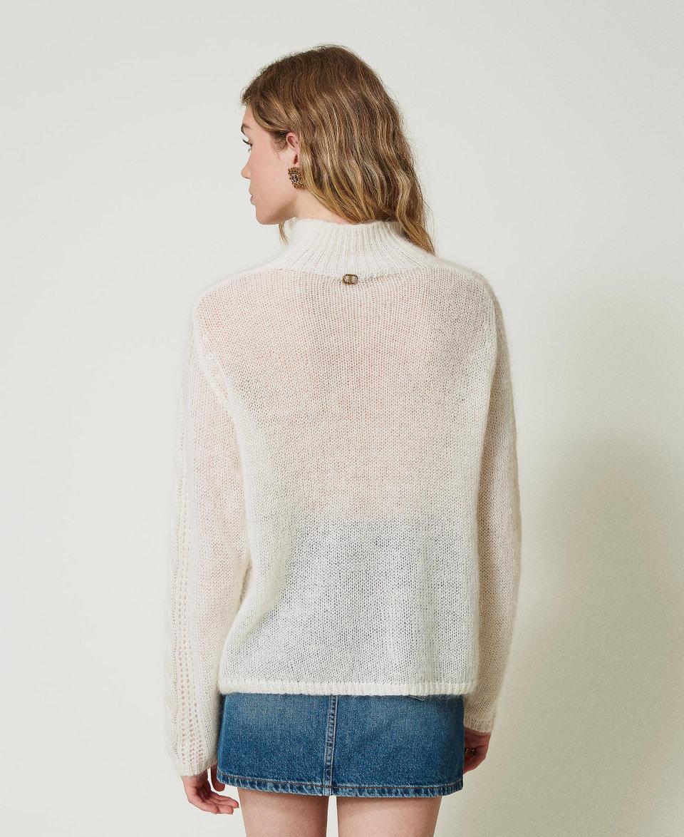 Twin Set Maglia lupetto in lana e mohair con pizzo Offerte
