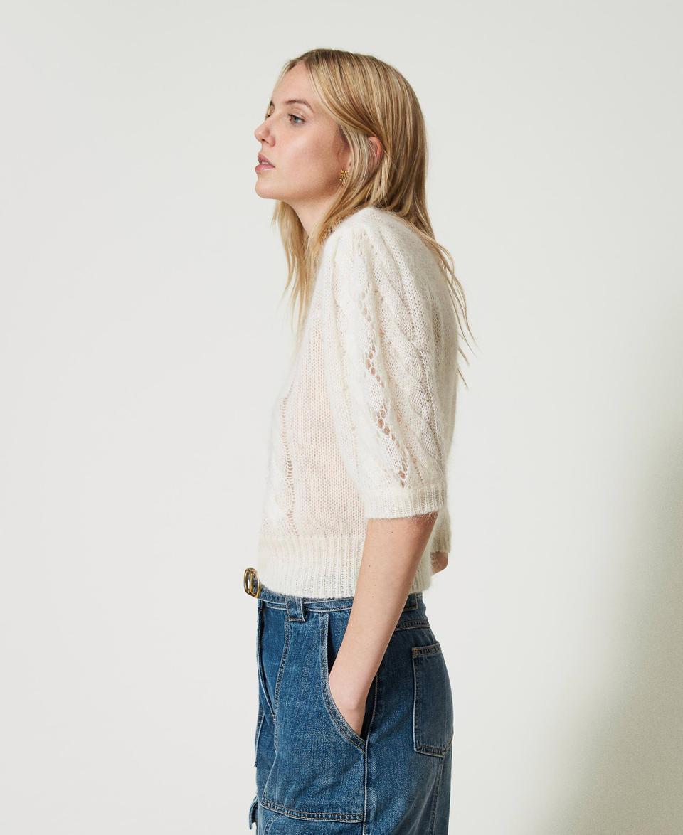 Twin Set Maglia in lana e mohair con pizzo Saldi Di Fabbrica