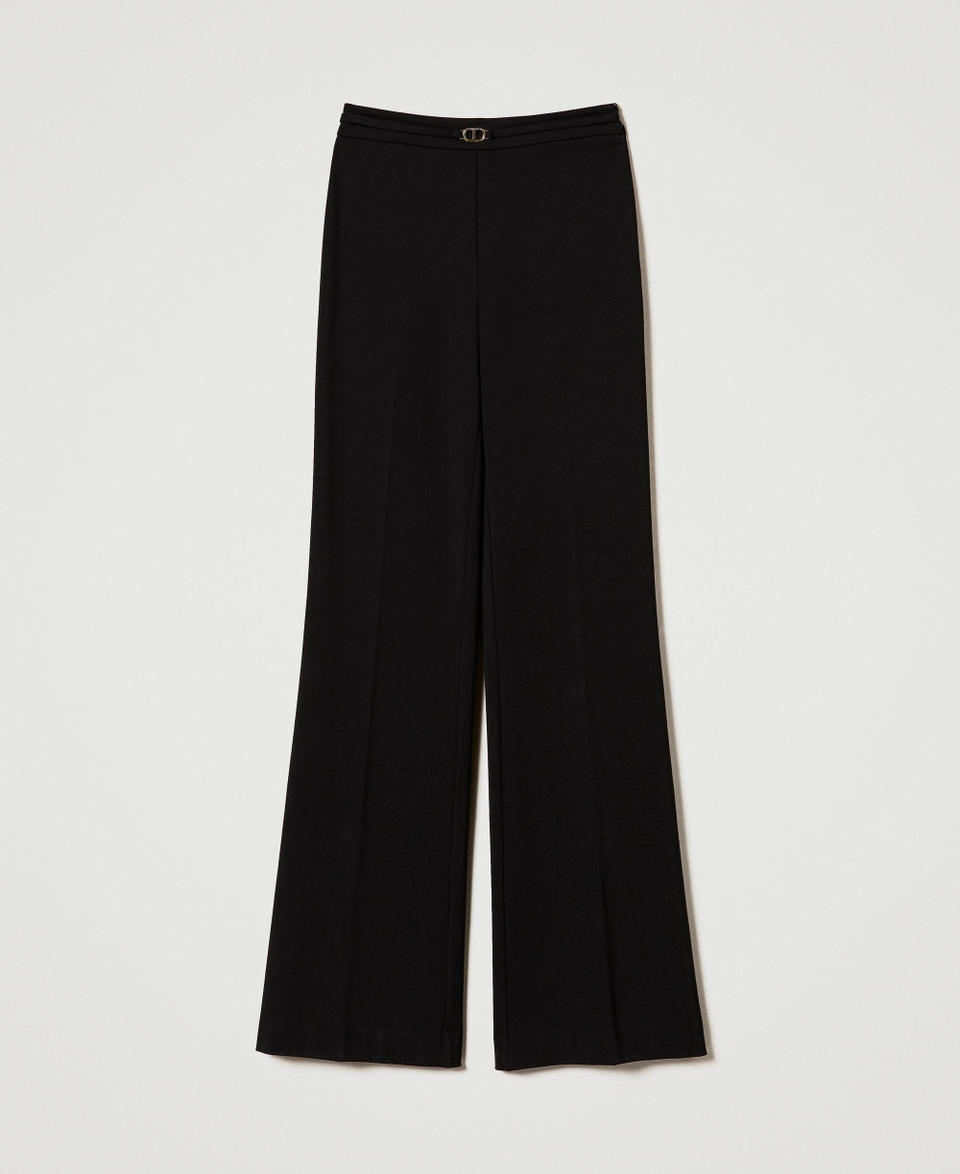 Twin Set Pantaloni straight leg con cinturino Oval T Vendite Flash