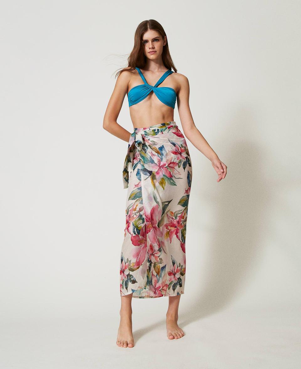 Twin Set Pareo con lurex e stampa