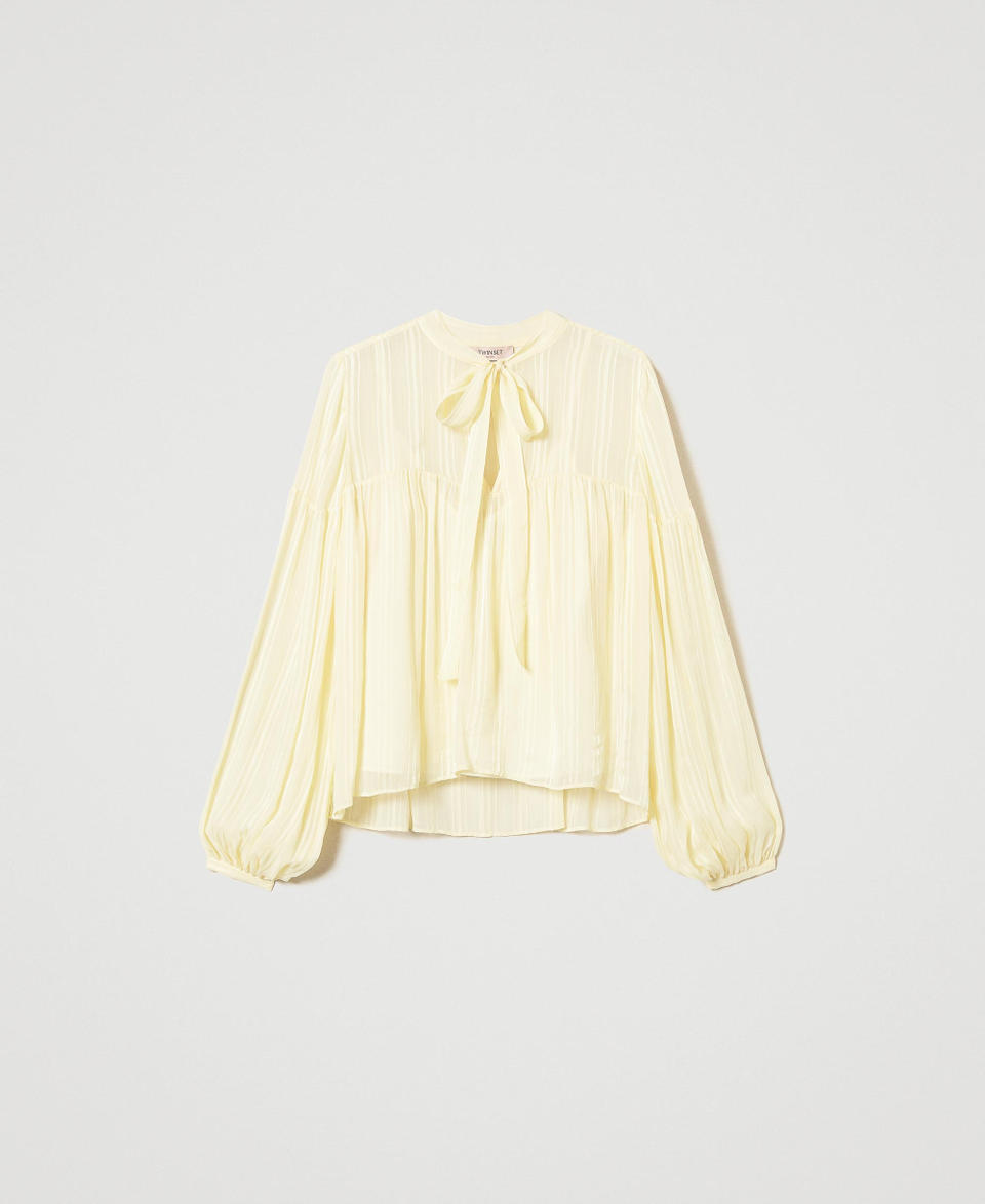 Twin Set Blusa jacquard a righe 2025
