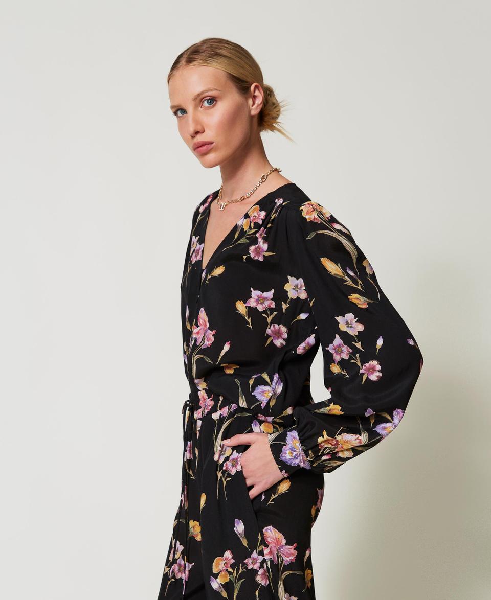 Twin Set Camicia in crêpe de Chine a fiori In Linea