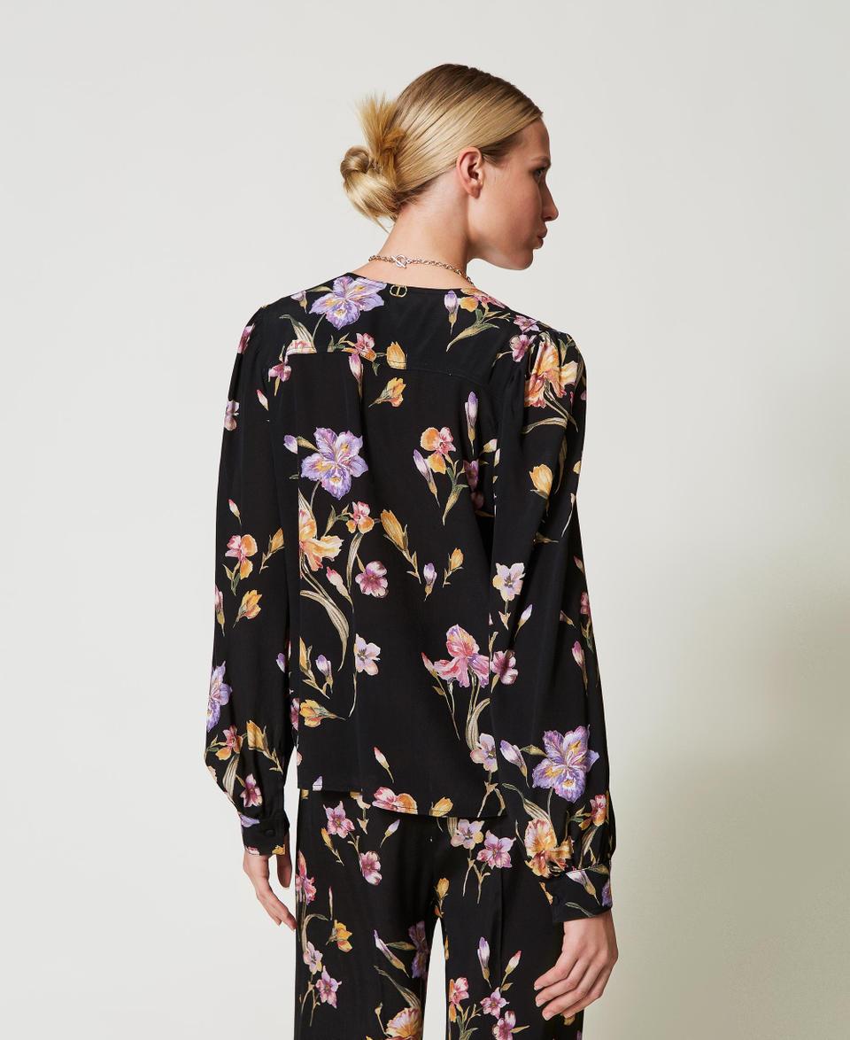 Twin Set Camicia in crêpe de Chine a fiori In Linea