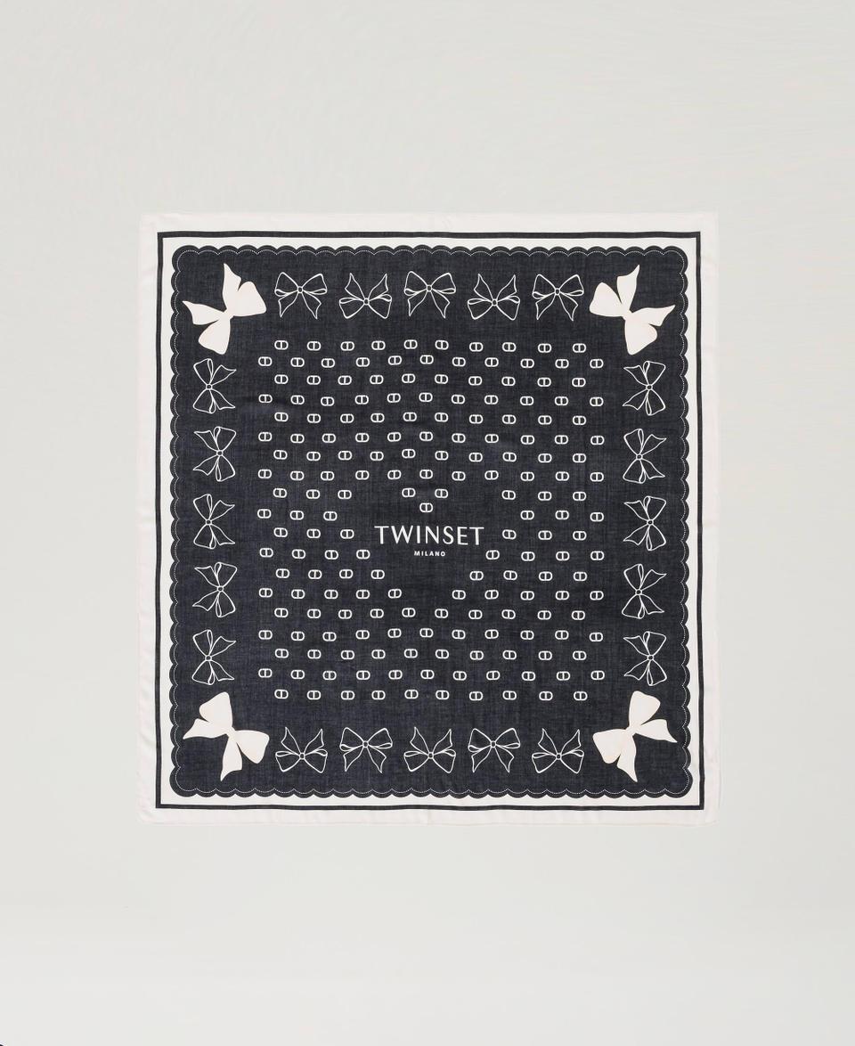 Twin Set Kefiah con stampa fiocchi e logo Fino Al -60%