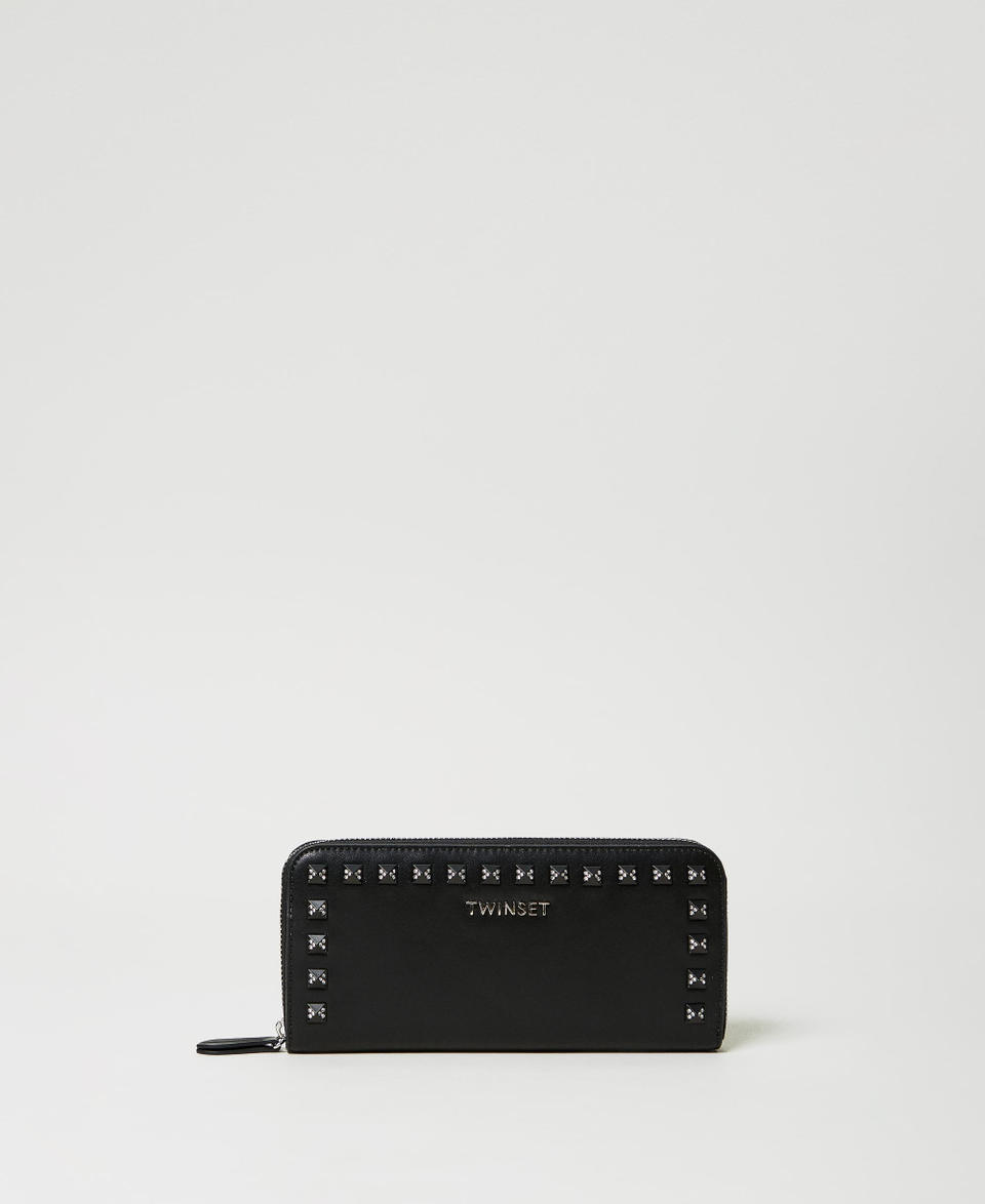 Twin Set Portafoglio zip around con borchie
