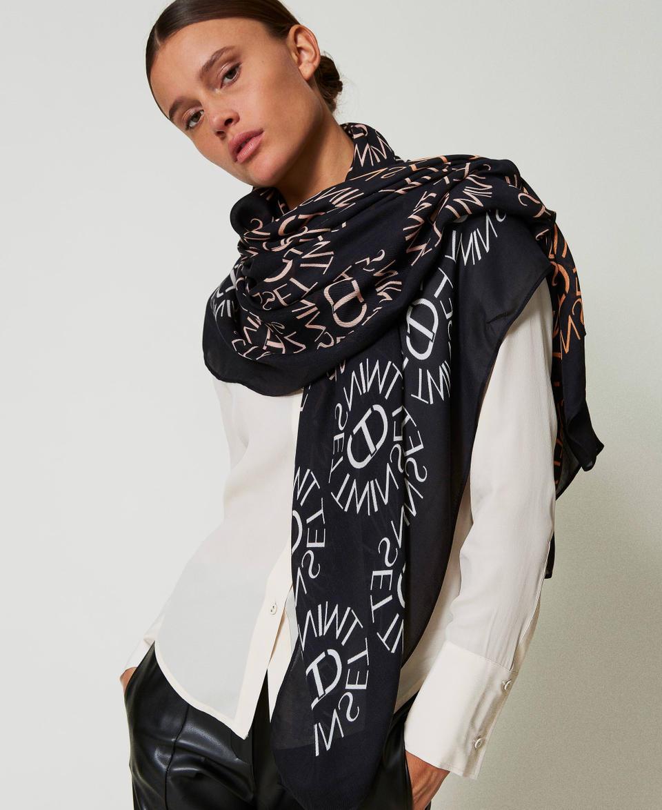 Twin Set Kefiah con stampa Oval T e logo Online