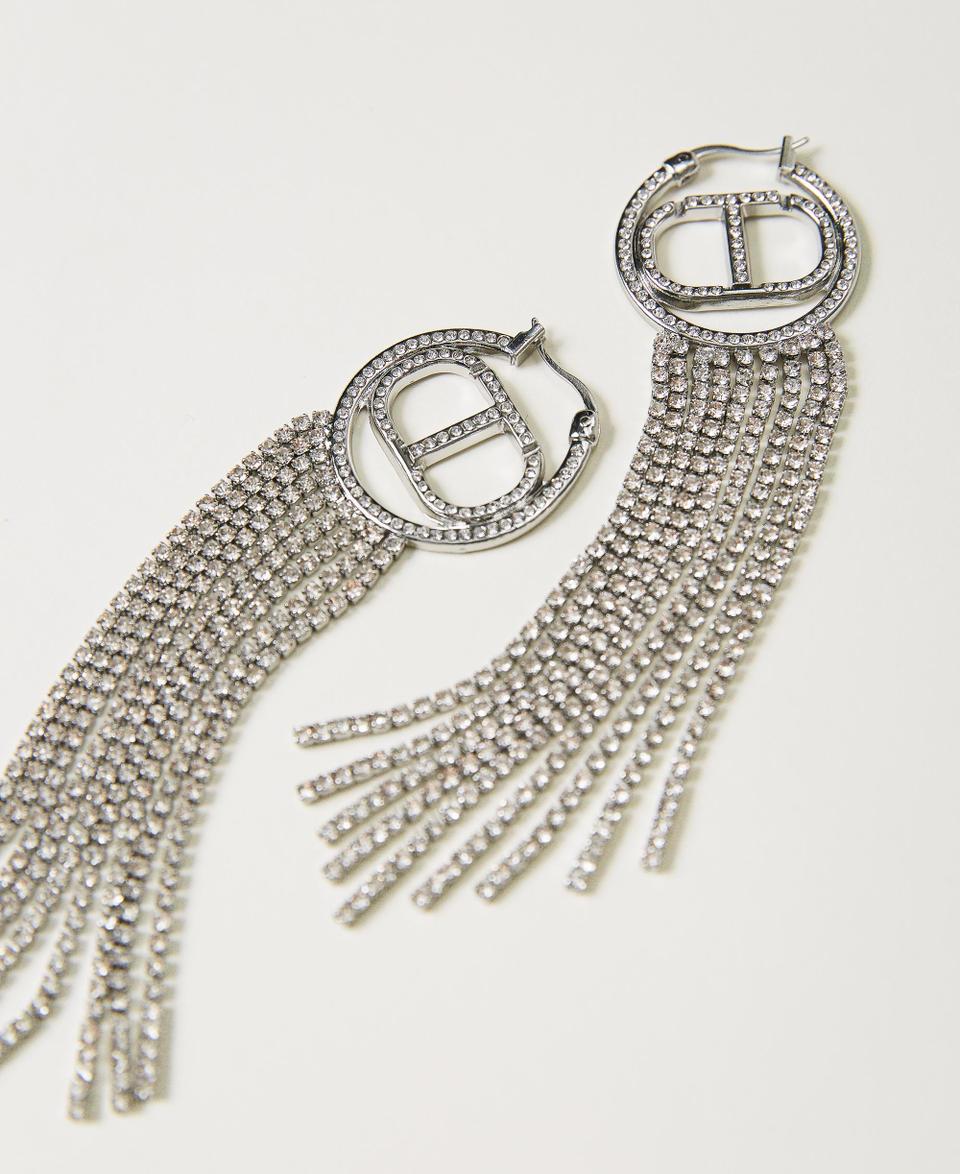 Twin Set Orecchini con Oval T e frange strass Hotsell