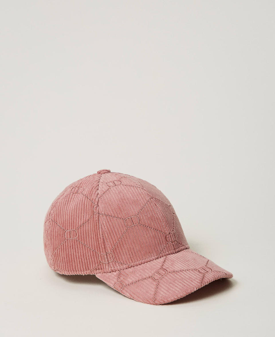 Twin Set Cappello da baseball in velluto con Oval T