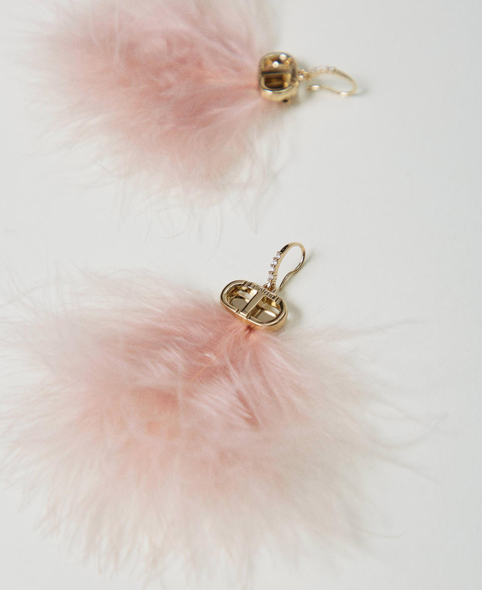 Twin Set Orecchini con piume e Oval T Vendite Flash