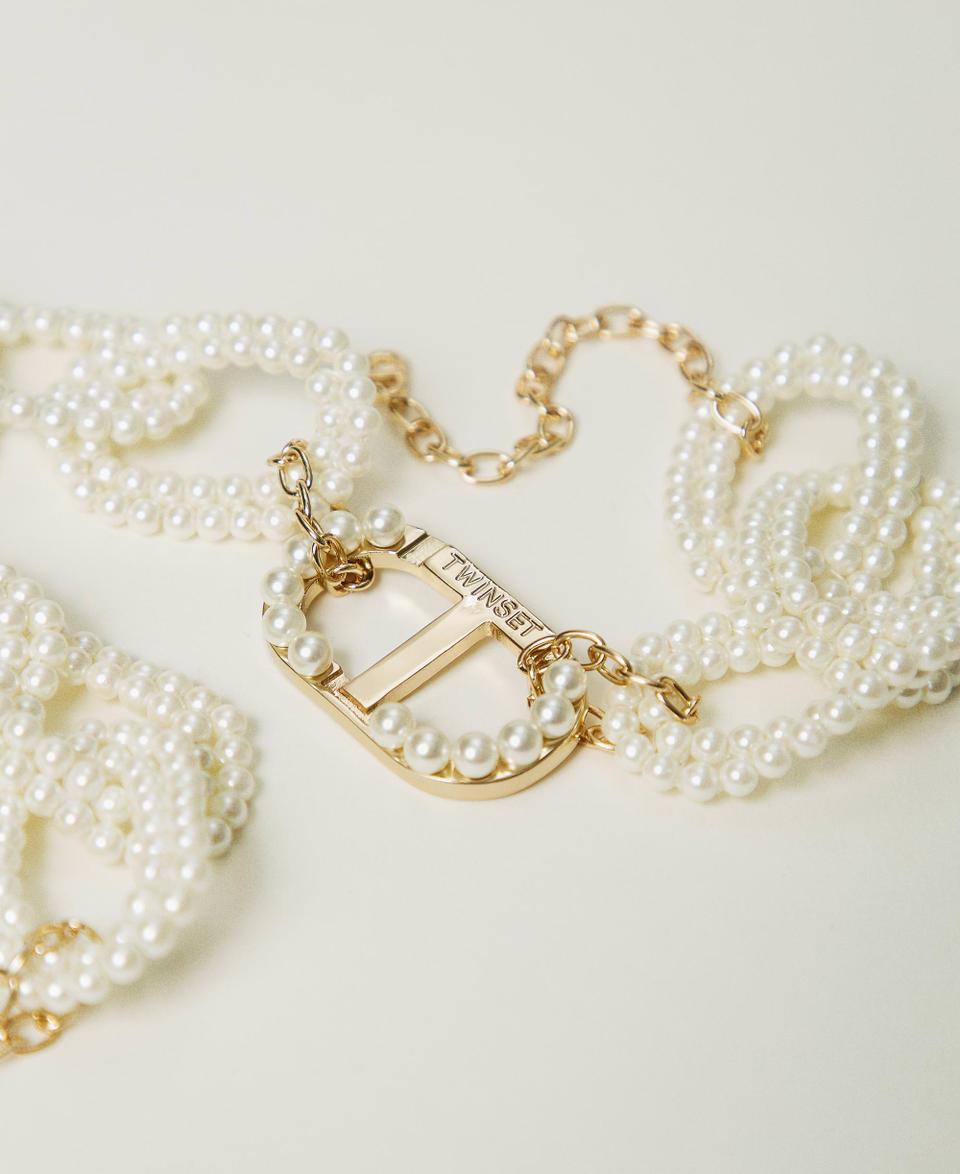 Twin Set Collana con catena di perle e Oval T Negozio