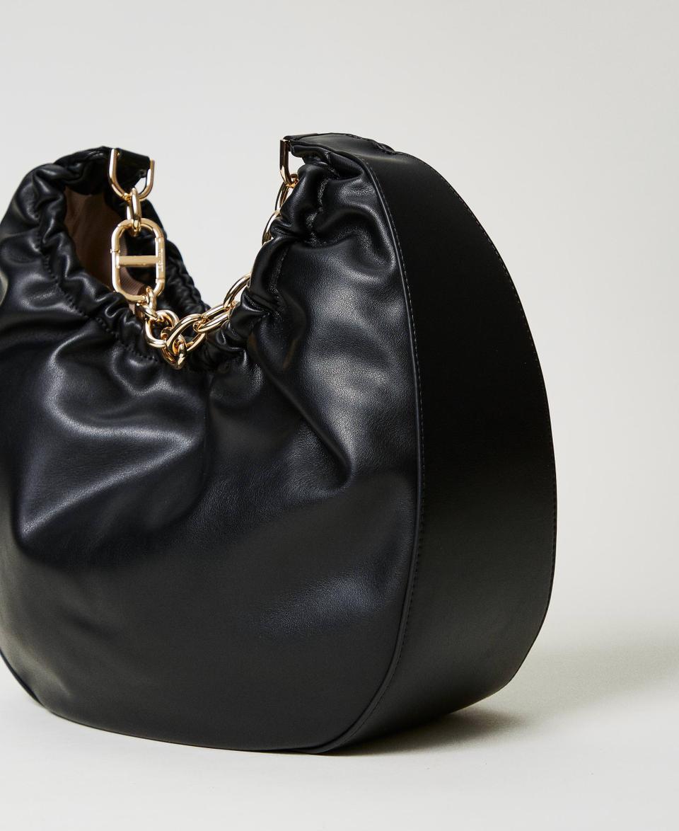 Twin Set Borsa hobo ‘Croissant’ con arricciatura e Oval T Spedizione Gratuita