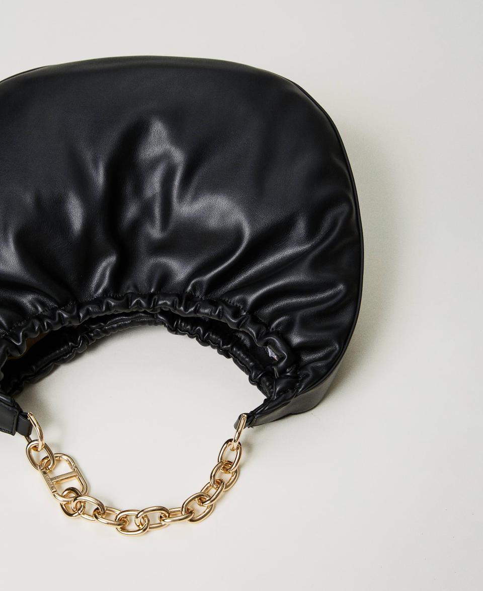 Twin Set Borsa hobo ‘Croissant’ con arricciatura e Oval T Spedizione Gratuita