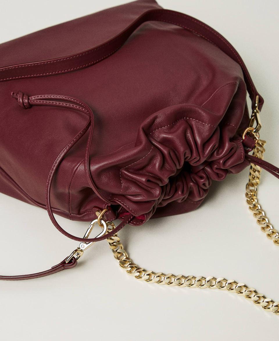 Twin Set Borsa shopper media in pelle con coulisse Soddisfazione Garantita