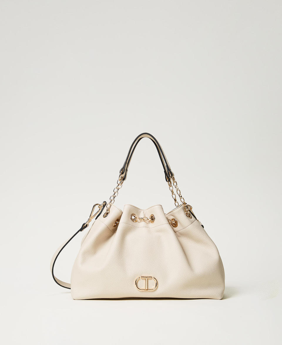 Twin Set Borsa shopper con Oval T e manici coulisse