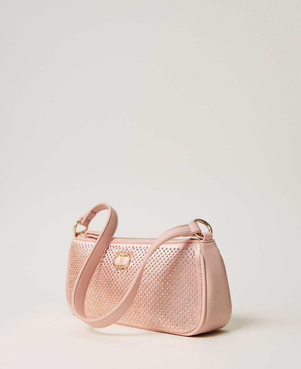 Twin Set Mini borsa in raso con strass e Oval T Vendita