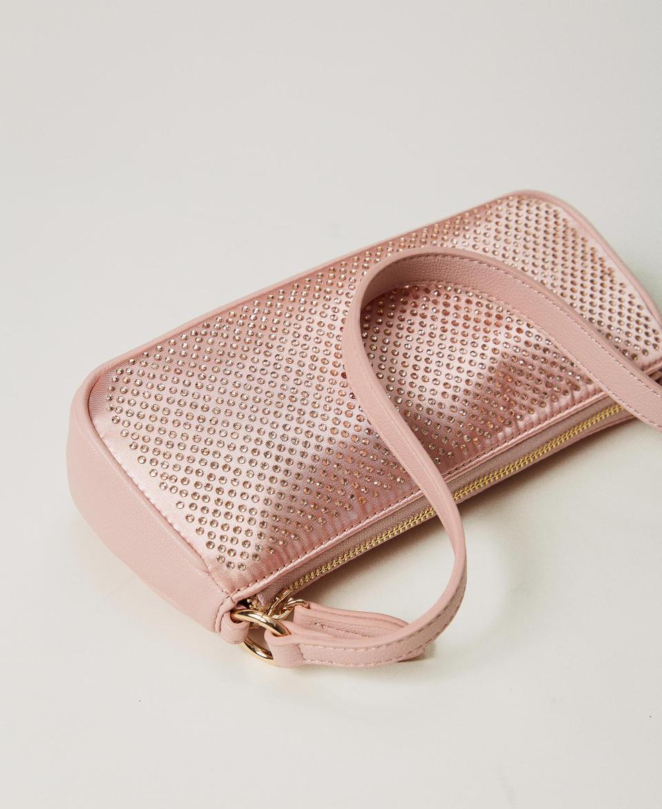 Twin Set Mini borsa in raso con strass e Oval T Vendita